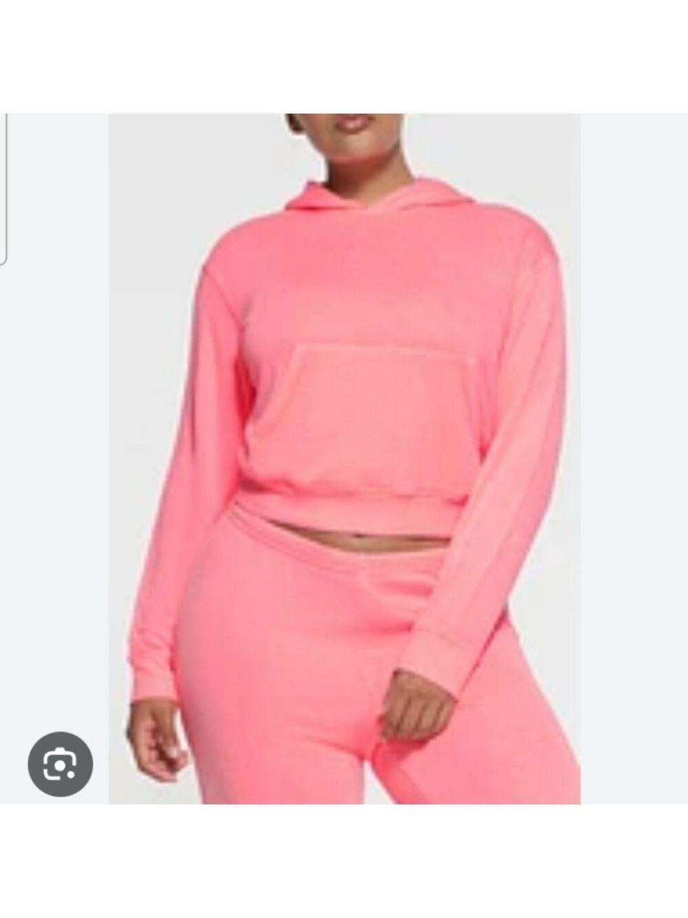 Skims Light French Terry Model Hoodie in Coral